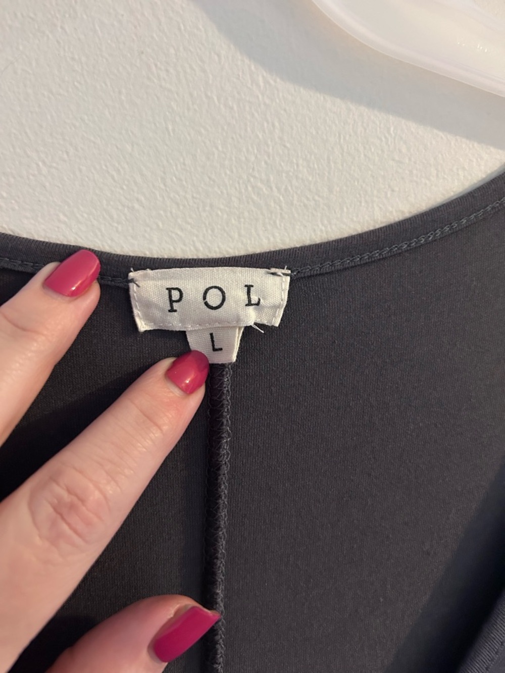 POL Charcoal Gray Vneck Dress - Picture 4 of 5